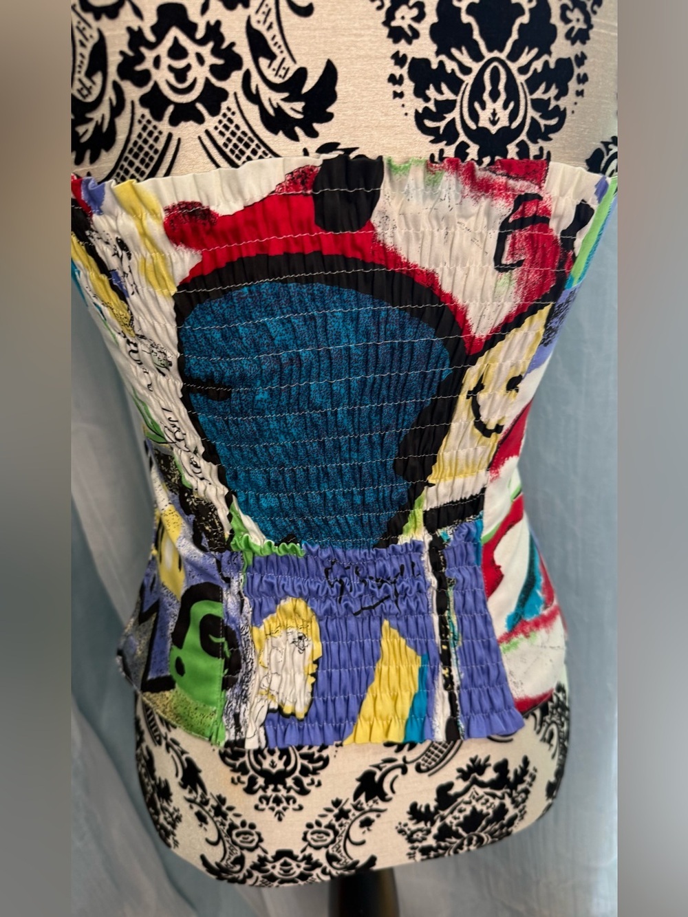 Laurèl Escada 2-Piece Abstract Art Print Ensemble (Jacket + Strapless Corset/Bus - Picture 7 of 15